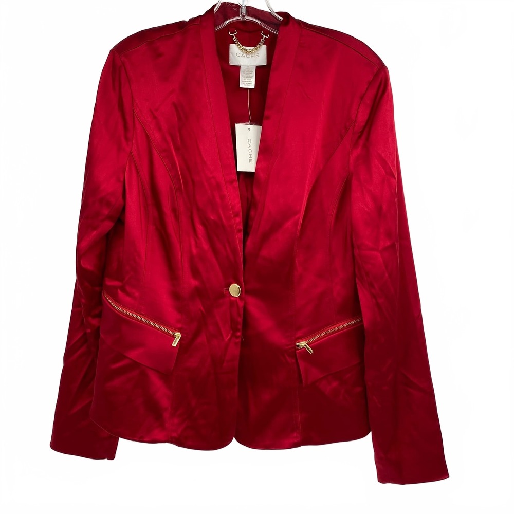Cache Red Blazer Plus Size Pant Suit | Womens 14